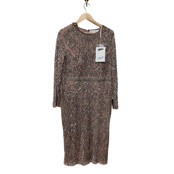 MAC DUGGAL EMBELLISHED ILLUSION SHEATH DRESS 5521 SIZE 16 - Picture 4 of 12